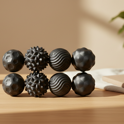 Balles sensorielles magnétiques noires en silicone – outil sensoriel apaisant