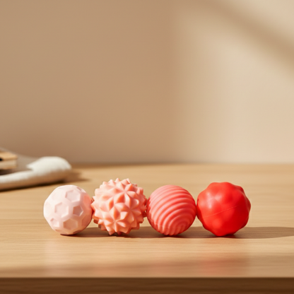 Balles sensorielles magnétiques rouges en silicone – outil sensoriel anti-stress