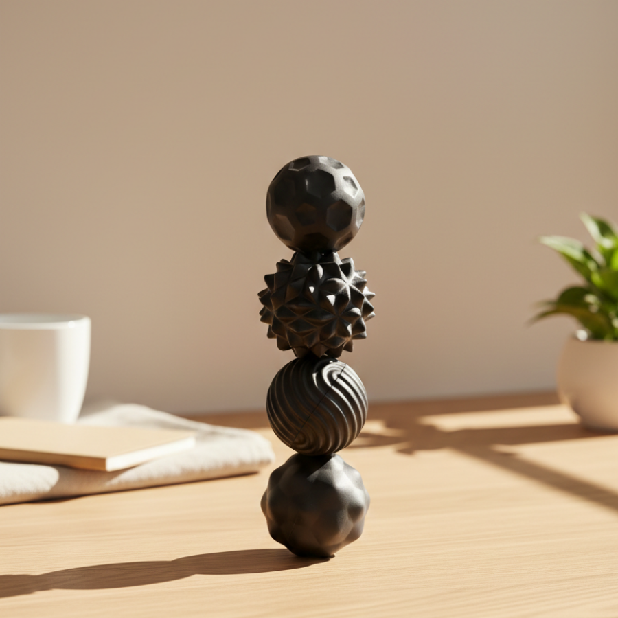 Balles sensorielles magnétiques noires en silicone – outil sensoriel apaisant