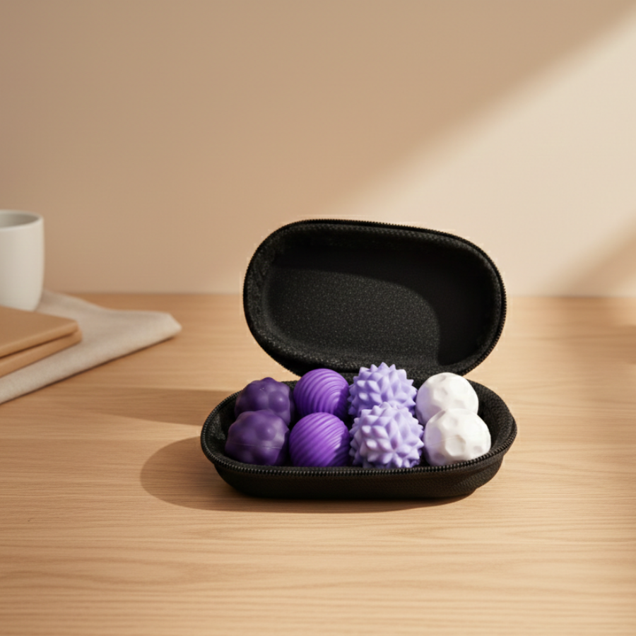 Balles sensorielles magnétiques violettes en silicone – outil de régulation sensorielle
