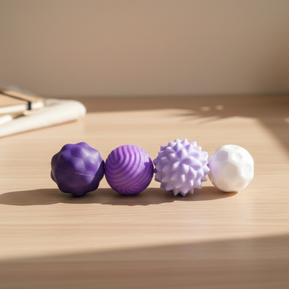 Balles sensorielles magnétiques violettes en silicone – outil de régulation sensorielle